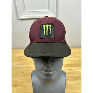 New Era 9Fifty Snapback Hat Burgundy And Black Monster Energy Athlete SnapBack